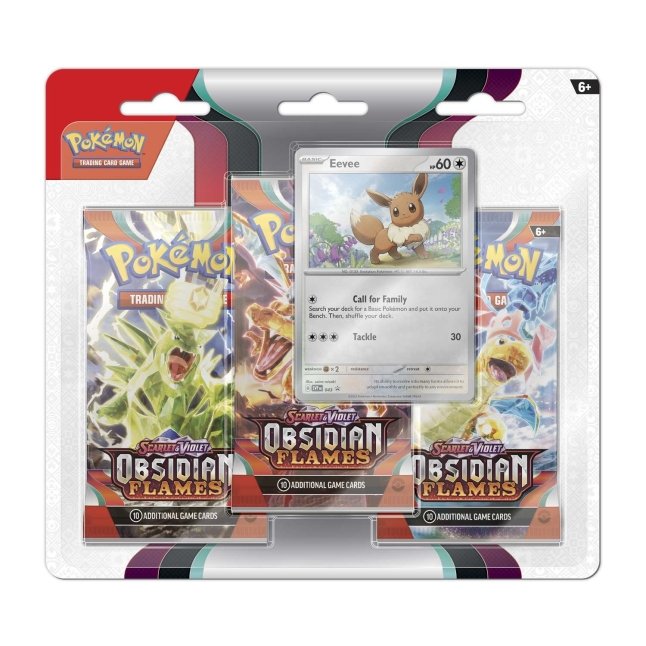 Pokémon TCG: Scarlet & Violet-Obsidian Flames 3 Booster Packs & Eevee Promo Card