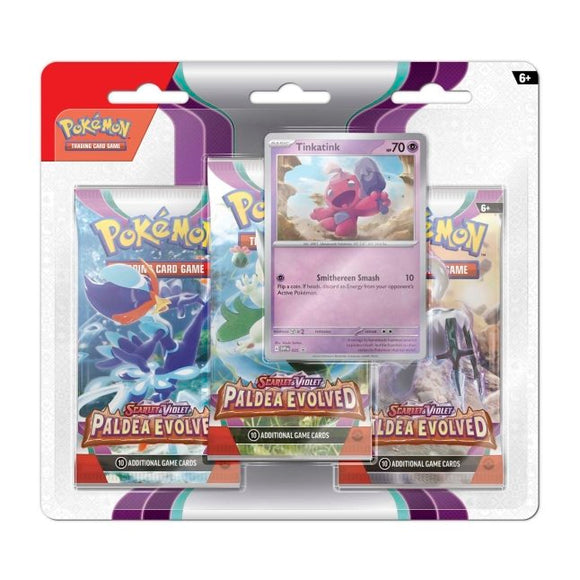Pokémon TCG: Scarlet & Violet-Paldea Evolved 3 Booster Packs & Tinkatink Promo Card